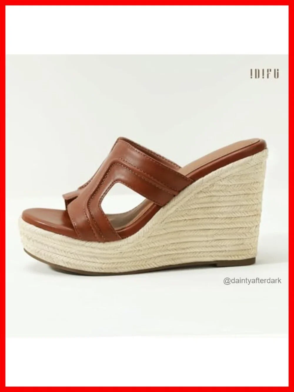 IDIFU Women's Platform Wedge Sandals Espadrille Slides Open Toe H-Strap Summer